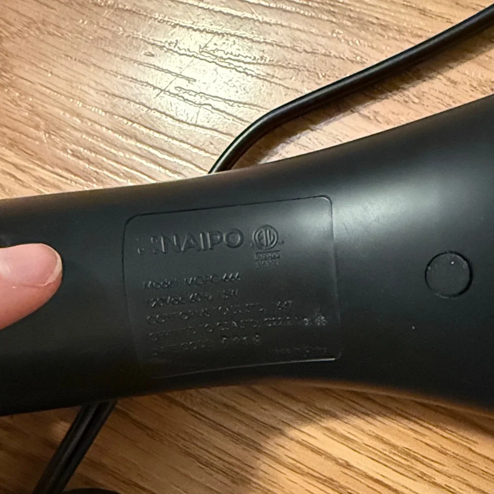 Naipo Black Handheld Massager with Attachments